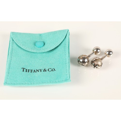 51A - Pair of silver Tiffany cufflinks with box
