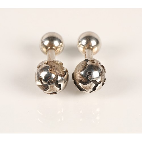 51A - Pair of silver Tiffany cufflinks with box