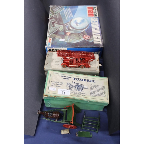 Britains painted metal model of a Tumbrel complete with hay ladders ...