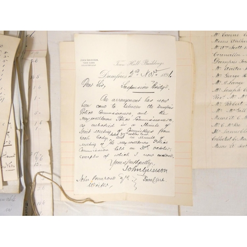 62 - Documents - Scotland - Dumfries Suspension Bridge.&nbsp;&nbsp;1880's-1890's. Papers, documents, Minu... 