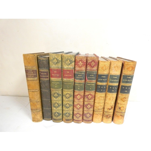 63 - (GRANT MARIA M.).  The Sun-Maid, A Romance. 3 vols. Half calf, some stng., rubbing & wear, marbl... 