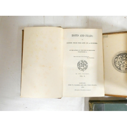 64 - (YONGE CHARLOTTE M.).&nbsp;&nbsp;Hopes & Fears or Scenes from the Life of a Spinster. 2 vols. 12... 