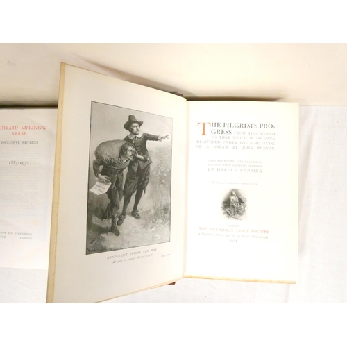 67 - Bindings.  9 various vols. in attractive leather bdgs. incl. Rudyard Kipling's Verse in half blue ca... 
