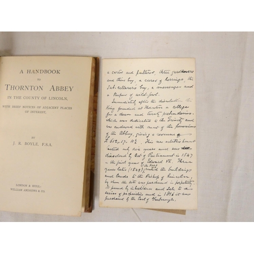 68 - BOYLE J. R.&nbsp;&nbsp;A Handbook to Thornton Abbey in the County of Lincoln. Frontis & illus. H... 