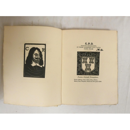 72 - CRAWHALL JOSEPH & REID ANDREW.  Chorographia or A Survey of Newcastle-Upon-Tyne, 1649. Wood eng.... 
