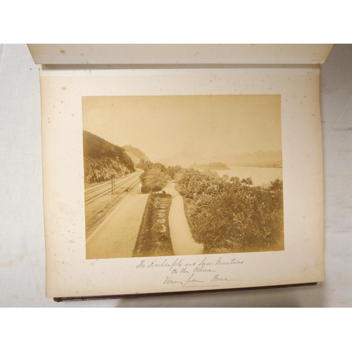 73 - Victorian Photographs.&nbsp;&nbsp;Quarto album in red morocco gilt containing 44 plate & half pl... 