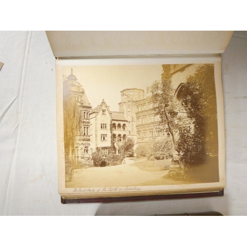 73 - Victorian Photographs.&nbsp;&nbsp;Quarto album in red morocco gilt containing 44 plate & half pl... 