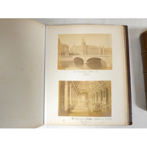 73 - Victorian Photographs.&nbsp;&nbsp;Quarto album in red morocco gilt containing 44 plate & half pl... 