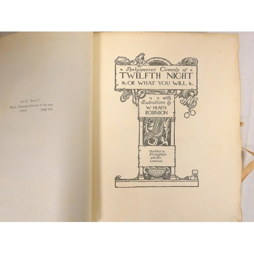 74 - HEATH ROBINSON W. (Illus).&nbsp;&nbsp;Twelfth Night. Tipped in col. plates. Quarto. Soiled & rec... 