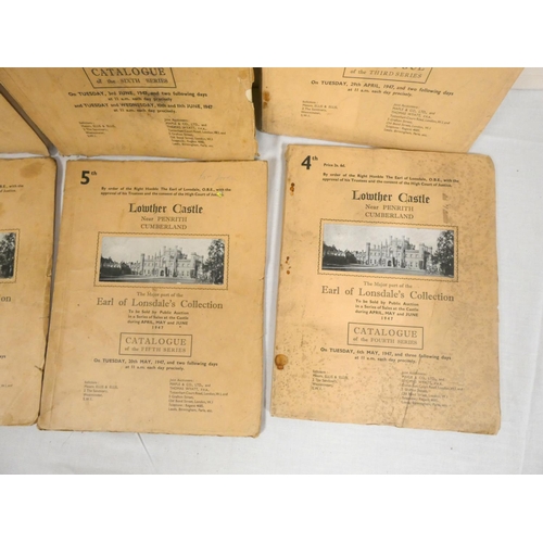 82 - Lowther Castle Auction Catalogues.&nbsp;&nbsp;The Major Part of the Earl of Lonsdale's Collection, T... 