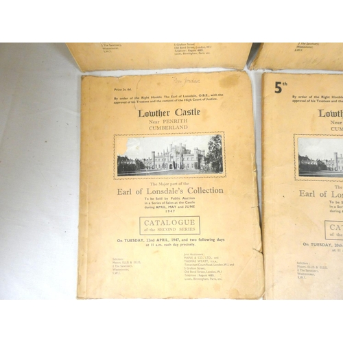 82 - Lowther Castle Auction Catalogues.&nbsp;&nbsp;The Major Part of the Earl of Lonsdale's Collection, T... 