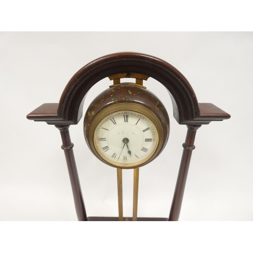 Late Victorian mahogany descending rack gravity mantel timepiece/clock ...
