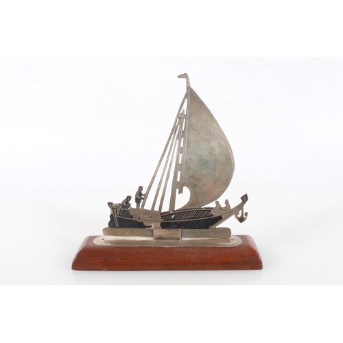 Arabic silver metal desk top paperweight model in the form of a sailing ...