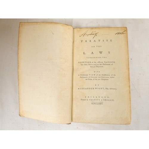 101 - WIGHT ALEXANDER.&nbsp;&nbsp;Treatise on the Laws Concerning the Election of the Different Representa... 