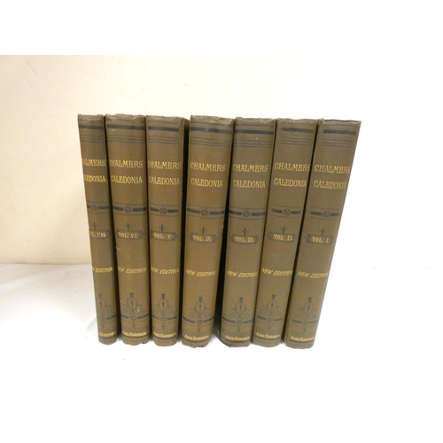 107 - CHALMERS GEORGE.  Caledonia or A Historical & Topographical Account of North Britain. 7 vols. La... 