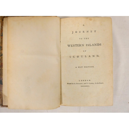 110 - BOSWELL JAMES.&nbsp;&nbsp;The Journal of a Tour to the Hebrides With Samuel Johnson. Half title &amp... 