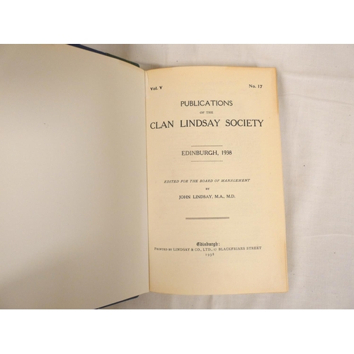 116 - CLAN LINDSAY SOCIETY.  Publications. Complete run from 1901 to 1950. Illus. Nice set in half blue/gr... 