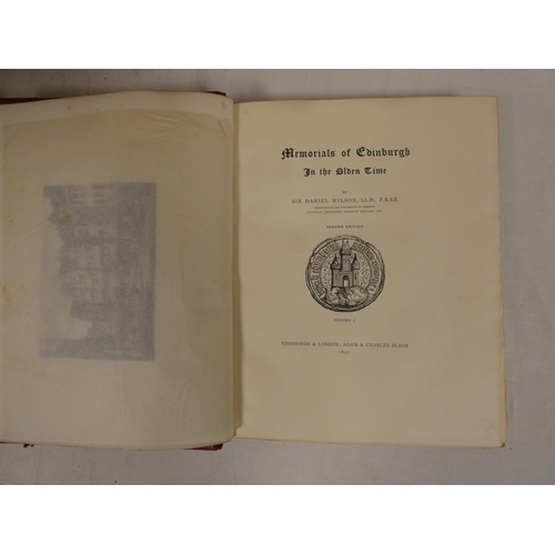 97 - WILSON SIR DANIEL.&nbsp;&nbsp;Memorials of Edinburgh in the Olden Time. Signed large paper ltd. ed. ... 