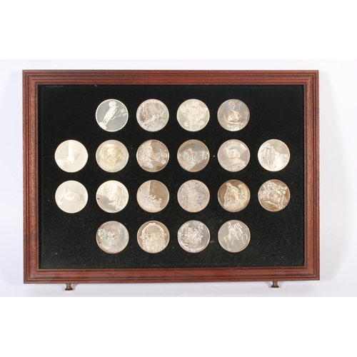 1454 - John Pinches 'The 100 Greatest Masterpieces' partial set of fifty collectors' silver medallions, eac... 