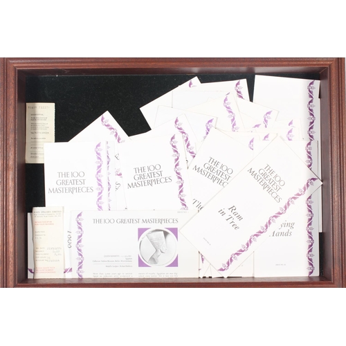 1454 - John Pinches 'The 100 Greatest Masterpieces' partial set of fifty collectors' silver medallions, eac... 
