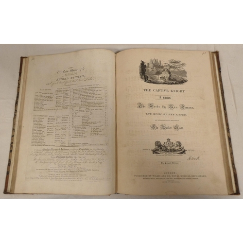 183 - Early 19th Century Engraved Music.&nbsp;&nbsp;A quarto vol. containing 31 pieces incl. songs relatin... 