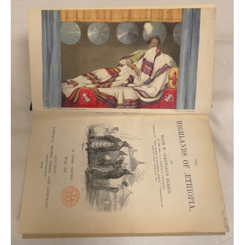 187 - CORNWALLIS HARRIS MAJOR W.&nbsp;&nbsp;The Highlands of Aethiopia. 3 vols. Half titles to vols. 1 &am... 