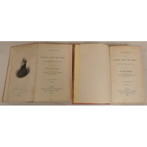 189 - SIMPSON SIR GEORGE.&nbsp;&nbsp;Narrative of a Journey Round the World. 2 vols. Port. frontis & f... 