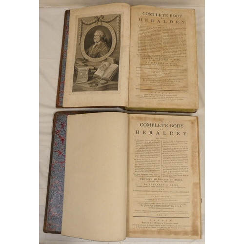 195 - EDMONDSON JOSEPH.&nbsp;&nbsp;A Complete Body of Heraldry. 2 vols. Subscribers list. Eng. port. front... 