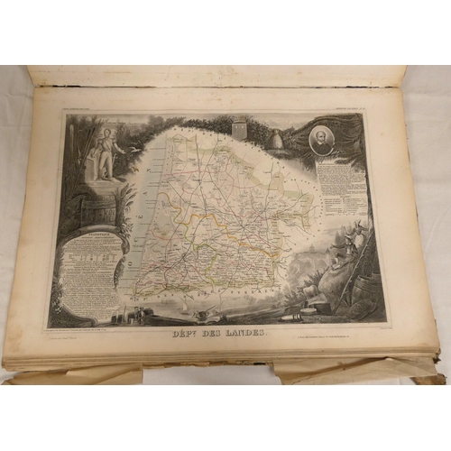196 - LEVASSEUR V.&nbsp;&nbsp;Atlas National ... des 86 Departments et des Possessions de la France. Poor ... 