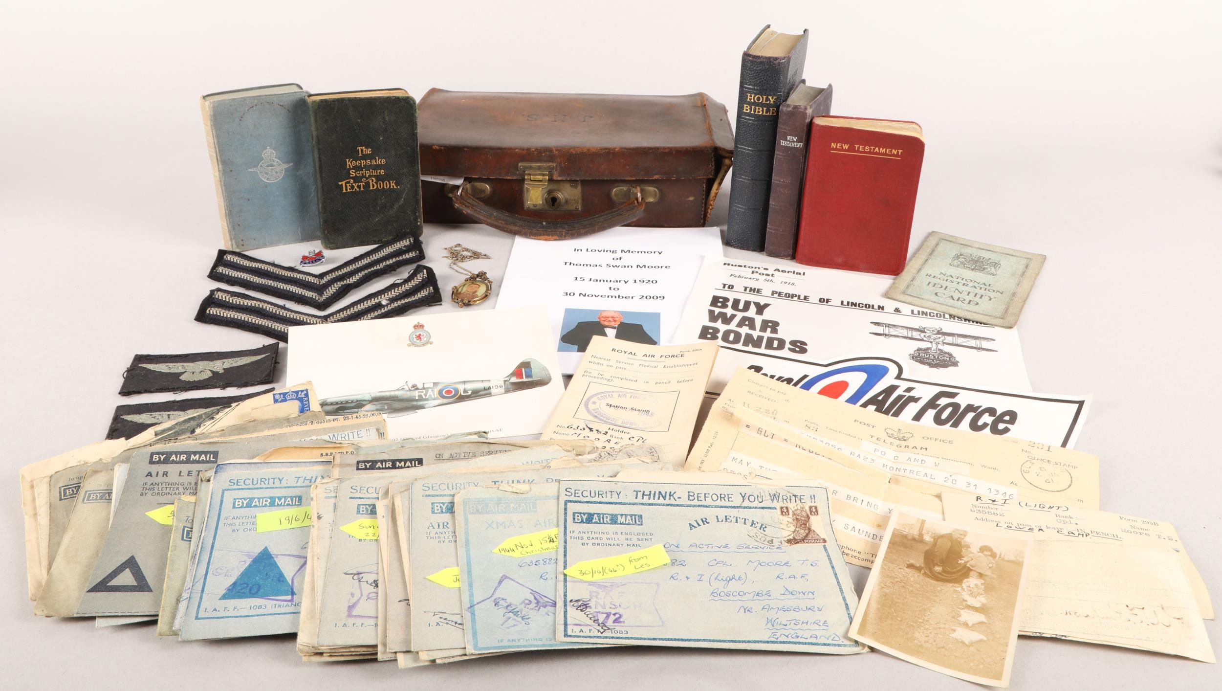 Leather writing case containing letters received by 635883