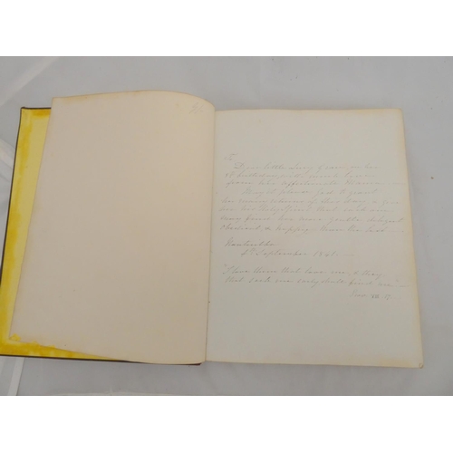 223 - VICTORIAN ALBUM.  Approx. 75 leaves, part filled only, with 19pp of verse, a pencil sketch, hand col... 