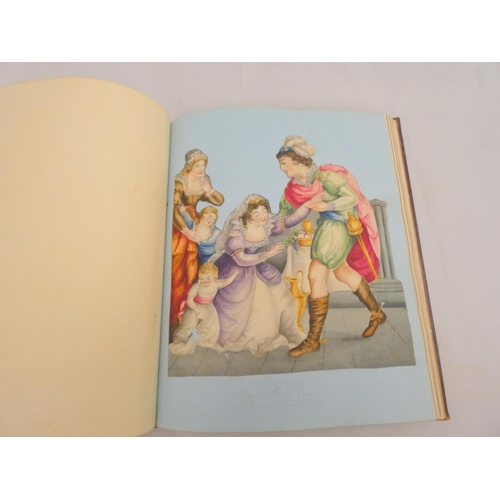 223 - VICTORIAN ALBUM.  Approx. 75 leaves, part filled only, with 19pp of verse, a pencil sketch, hand col... 