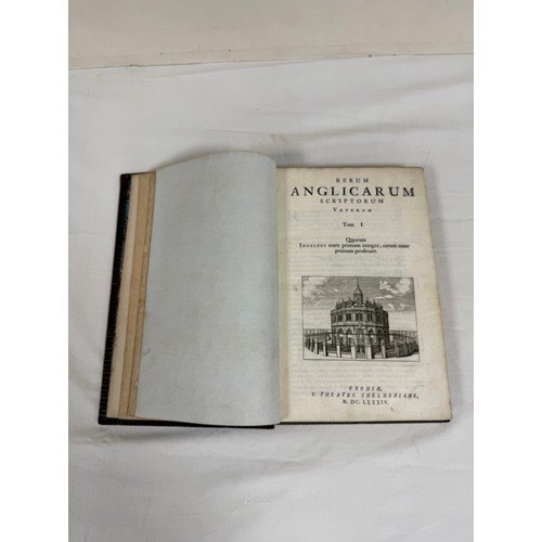 207 - (FULMAN WILLIAM) (Ed).  Rerum Anglicarum Scriptorum. Vol. 1. Eng. title vignette & errata leaf. ... 