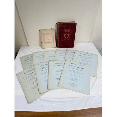 214 - POOLE REGINALD L. (Ed).  Historical Atlas of Modern Europe. The 30 orig. parts. Col. maps. Large qua... 
