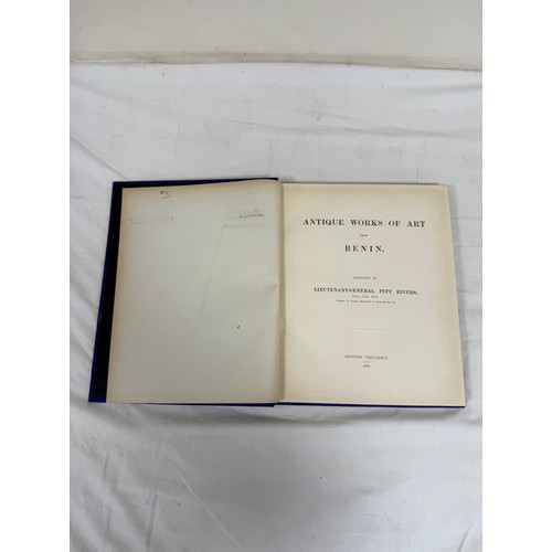 222 - PITT RIVERS LIEUTENANT-GENERAL.  Antique Works of Art from Benin. Multi-image photographic plates. Q... 