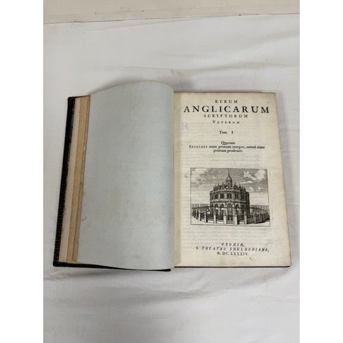 207 - (FULMAN WILLIAM) (Ed).  Rerum Anglicarum Scriptorum. Vol. 1. Eng. title vignette & errata leaf. ... 