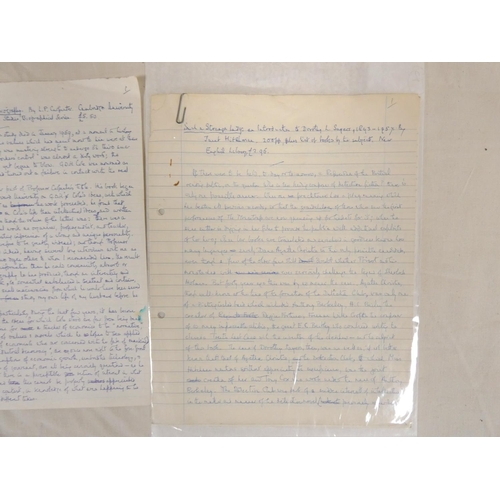 199 - COLE MARGARET.  Original manuscript reviews & criticism, mainly signed. Approx. 34 multi-sheet m... 