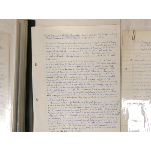 199 - COLE MARGARET.  Original manuscript reviews & criticism, mainly signed. Approx. 34 multi-sheet m... 