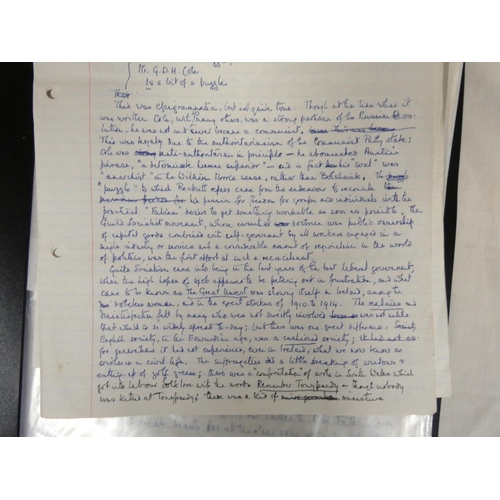 199 - COLE MARGARET.  Original manuscript reviews & criticism, mainly signed. Approx. 34 multi-sheet m... 