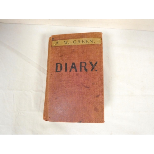 203 - GREEN A. W.  Diary & Scrap Book. Early 20th cent. small thick album containing cuttings relevant... 