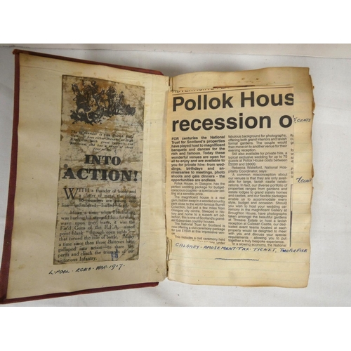 203 - GREEN A. W.  Diary & Scrap Book. Early 20th cent. small thick album containing cuttings relevant... 
