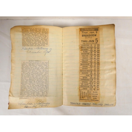 203 - GREEN A. W.  Diary & Scrap Book. Early 20th cent. small thick album containing cuttings relevant... 