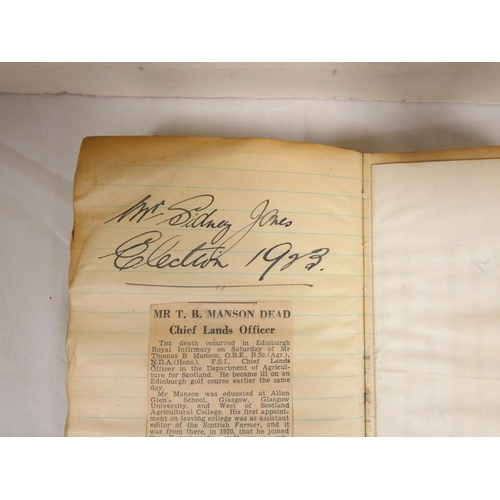 203 - GREEN A. W.  Diary & Scrap Book. Early 20th cent. small thick album containing cuttings relevant... 