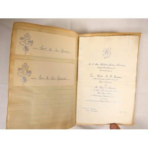 203 - GREEN A. W.  Diary & Scrap Book. Early 20th cent. small thick album containing cuttings relevant... 