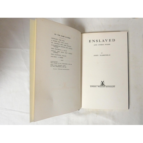 231 - MASEFIELD JOHN.&nbsp; Enslaved & Other Poems. Signed ltd. ed. 115/250. Nice dark morocco for Asp... 