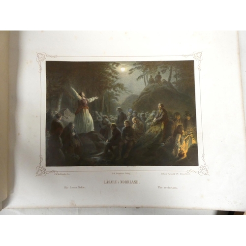 239 - TECKNINGAR TOLF.  Bilder ur Svenska Folklifvet. 10 good col. litho plates. Large oblong folio. Worn ... 