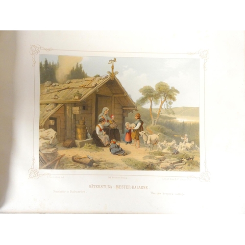 239 - TECKNINGAR TOLF.  Bilder ur Svenska Folklifvet. 10 good col. litho plates. Large oblong folio. Worn ... 