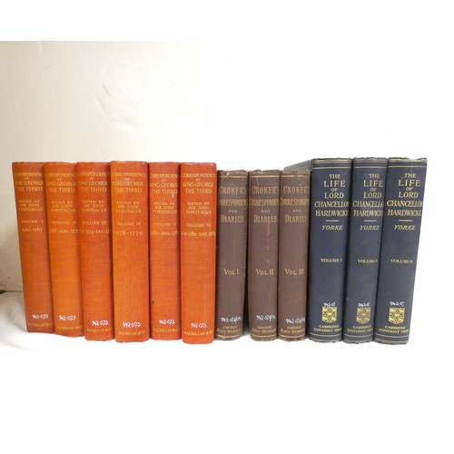 220 - FORTESCUE SIR JOHN (Ed).  Correspondence of King George the Third. 6 vols. Orig. red cloth. 1927; al... 