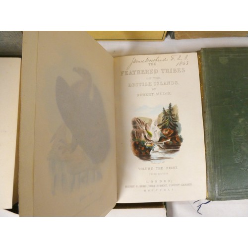 226 - MUDIE ROBERT.  The Feathered Tribes of the British Islands. 2 vols. Col. title vignettes & 19 co... 