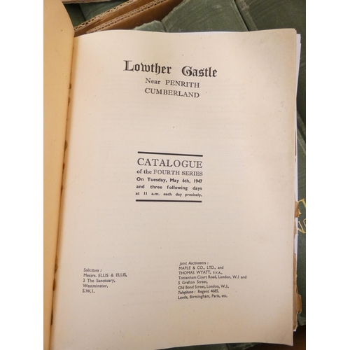 82 - Lowther Castle Auction Catalogues.&nbsp;&nbsp;The Major Part of the Earl of Lonsdale's Collection, T... 